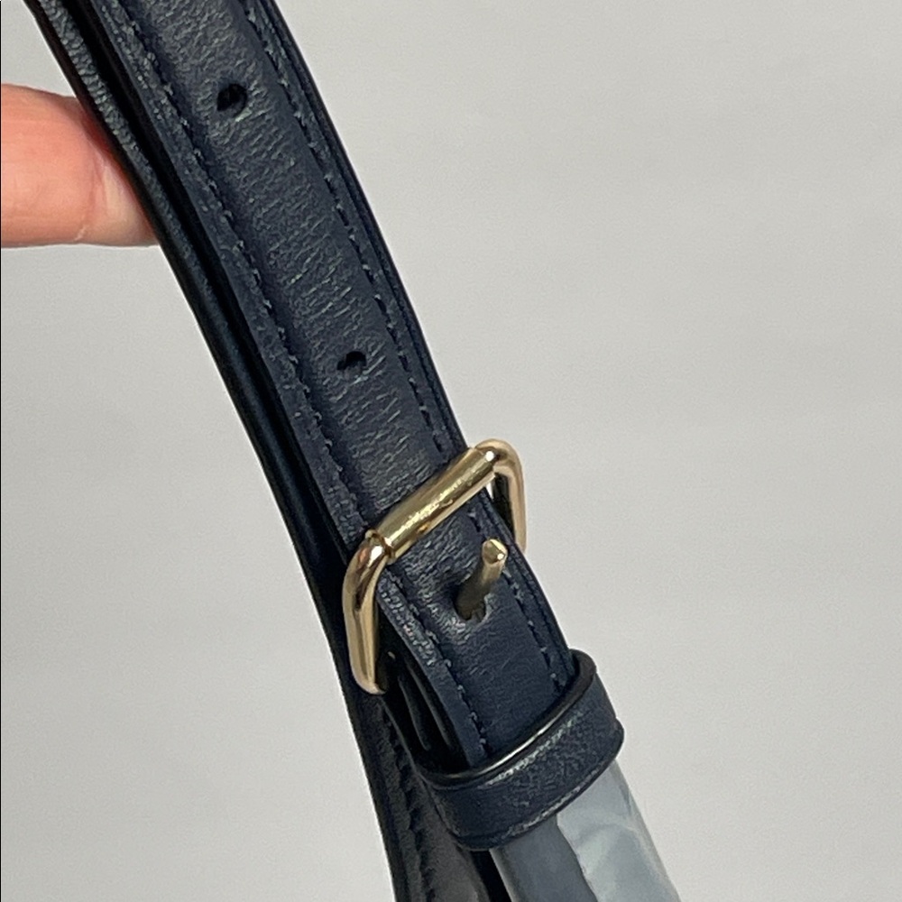 NWOT Coach Leather Adjustable Bag Strap | Navy Blue - Picture 6 of 7